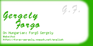 gergely forgo business card